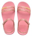 Havaianas Kids Play Mall Glitter Sandal, Gold, Size 7 Younger