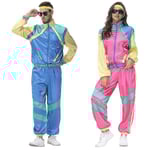 80-tals / 90-tals Retro Träningsoverall, Shell Suit Festklänning Kostym -bc M