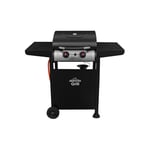Dellonda 2 Burner Gas BBQ with Piezo Ignition, Built-In Thermometer, Black/Stainless Steel - DG13 Black