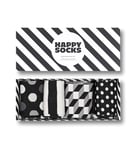 Happy Socks, 4-Pack Gift Box Crew Socks, Classic Black & White Socks Gift Set for Men and Women, Size 36-40