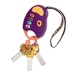 B. – Toy Car Keys – Key Fob with Lights & Sounds – Interactive Baby Toy – Pretend Keys for Babies, Toddlers – 10 Months + – FunKeys - Purple