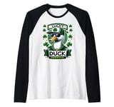 Lucky Duck Funny Shamrock St Patricks Day Raglan Baseball Tee
