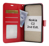 Crazy Horse Wallet Nokia C2 2nd Edition (Röd)