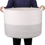 GOCAN XXXL large rope towel storage laundry basket D55XH35cm wash basket hamper basket with Handles For washing basket woven baske bathroom storage