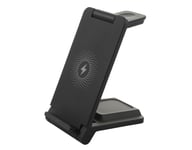 Support de Charge Sans Fil Vertical et Pliable 3-en-1 : Charge Rapide pour Smartphone, Montre et Écouteurs