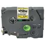 vhbw 1x Ruban compatible avec Brother PT E300VP, E110, E300, E105, E110VP, E100VP imprimante d'étiquettes 9mm Noir sur Jaune, extraforte
