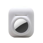 Silikonikotelo Apple AirPods Gen 1/2 -laitteille AirTag-taskulla - valkoinen