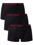 HUGO3 Pack Cotton Stretch Trunks - Black