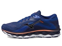 Mizuno Men's Wave Sky 7 Running Shoe, Blue Depths-Silver, 8.5