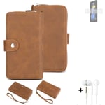 Wallet + Protective case for Xiaomi Redmi Note 11T Pro+ cover brown