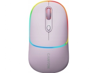 Mysz Canyon CANYON MW-22, 2 in 1 Wireless optical mouse with 4 buttons,Silent switch for right/left keys,DPI 800/1200/1600, 2 mode(BT/ 2.4GHz), 650mAh Li-poly battery,RGB backlight,Pearl rose, cable length 0.8m, 110*62*34.2mm, 0.085kg