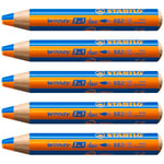 Crayon de couleur - STABILO woody 3in1 duo - lot x 5 crayons de couleurs à mine bicolore - orange+bleu
