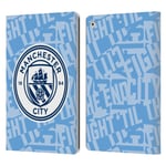 Head Case Designs Officially Licensed Manchester City Man City FC Sky Blue Fight Patterns Leather Book Wallet Case Cover Compatible With Apple iPad 10.2 2019/2020/2021