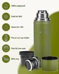 SANTECO Vacuum Flask 1L, Stainless Steel Insulated Water Bottle with Double Wall