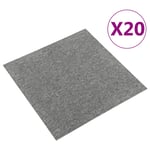 vidaXL Textilplattor 20 st 5 m² 50x50 cm grå 147311