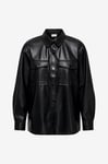 JDY - Skjorta jdyAlaia L/S Faux Leather Shirt - Svart