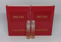 2x Valentino VOCE VIVA Eau De Parfum (2x1.2ml Spray) Sample Size Vial EDP Ladies