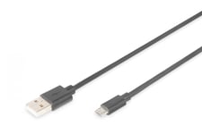 USB 2.0 connection cable, type  A - micro B M/M, 1.8m, USB 2.0 conform, bl