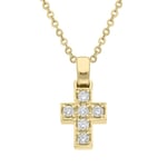 18ct Yellow Gold Diamond Cross Necklace D
