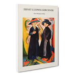Two Women By Ernst Ludwig Kirchner Exhibition Museum Painting Canvas Wall Art Print Ready to Hang, Framed Picture for Living Room Bedroom Home Office Décor, 30x20 Inch (76x50 cm)