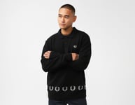 Fred Perry Laurel Wreath Knitted Polo Neck Sweatshirt, Black