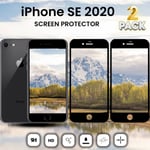 2-Pack iPhone SE 2020 Svart - Härdat Glas 9H - Super Kvalitet 3D