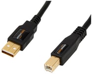 Amazon Basics 24-Pack USB-A to USB-B 2.0 Cable for Printer or External Hard Drive, Gold-Plated Connectors, 1.83 m, Black