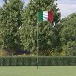 vidaXL Italiens flagga och flaggstång 5,55 m aluminium 3147127