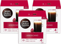 NESCAFE Dolce Gusto Cafe Americano Coffee Pods (Pack of 3, Total 90 Capsules), [