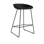 HAY - About a Stool AAS39 Low - Black Base - Cat.6 - Sense Black - Barstolar - Hee Welling - Metall/Plast