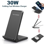 UK 30W Wireless Charger Stand Charging Dock For Apple AirPods iPhone Samsung S23
