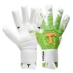 T1TAN Alien Green Devil goalie gloves for adult keepers, goalkeeper gloves men & women, negative cut soccer gloves with 4mm professional grip - Size 7