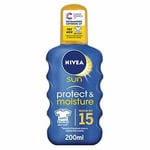 Nivea Sun Protect & Moisture Sun Spray Spf15 200ml Moisturising Suncream Spra...