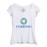 T-Shirt Femme Col Echancré Contoso Geek Ordinateur Informaticien