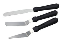 KitchenCraft Cake Spatula Set with 3 Small Stainless Steel Palette Knives for Baking