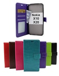 Crazy Horse Wallet Nokia X10 / Nokia X20 (Svart)