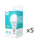 LED-lamppu E27, A60, 8W, 3000K 5 kpl, lämmin valkoinen