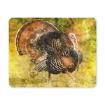 Wild Eastern Turkey Watercolor Painting Thanksgiving Day Rectangle Non-Slip Rubber Mousepad Mouse Pads/Mouse Mats Case Cover for Office Home Woman Man Employee Boss Work