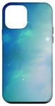Coque pour iPhone 12 mini Turquoise Nuages Bleus Brume Étoiles