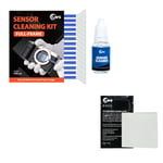 UES Full-Frame Camera Sensor Cleaning Kit (14pcs Swabs + 15ml Cleaner) and 8pcs Lens Cleaning Cloth