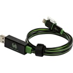 Câble usb usb 2.0 usb-a mâle, Connecteur Lightning 0.75 m vert avec led 185962 - Realpower