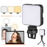 Video Conference Lighting Kit, Laptop Light with Clip and Tripod, Webcam Lighting Laptop Ring Light for Zoom Meetings, Remote Working, Makeup, Streaming, Vlogging(Dimmable & Rechargeable)