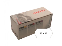 Prisetikett METO 22x12 mm vit permanent - (7 rullar med 1500 st.)
