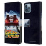 Head Case Designs Officially Licensed Back to the Future Delorean I Key Art Leather Book Wallet Case Cover Compatible With Apple iPhone 12 / iPhone 12 Pro