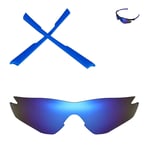 Walleva Ice Blue Non Polarized Replacement Lenses + Blue Earsocks For Oakley M2