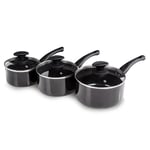 Tower Essentials Pan Set, 3 Piece, Non-Stick, Suitable for All Hob Types, T81507