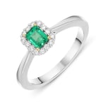 18ct White Gold 0.36ct Emerald Diamond Emerald Cut Ring