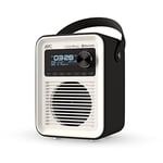 DAB, DAB+ & FM Radio with Bluetooth, USB & Micro SD Card | Mains and Builtin Battery Powered Portable Digital Radio | Arc Audio One - Black