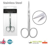 STAINLESS STEEL CUTICLE SCISSORS Finger Toe Nail Cutter Curved Manicure GEM UK