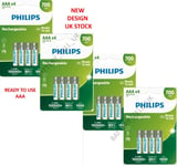 PHILIPS AAA RECHARGEABLE BATTERIES 700mAh NiMH HR03 1.2V Cordless Dect Phones